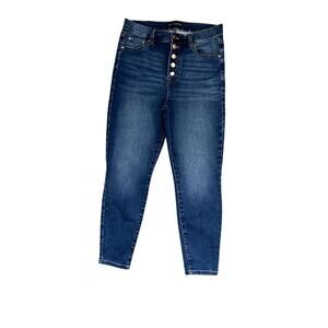 Truth Theory High‎ Rise Skinny Jeans Button Fly Dark Wash Denim Size 10